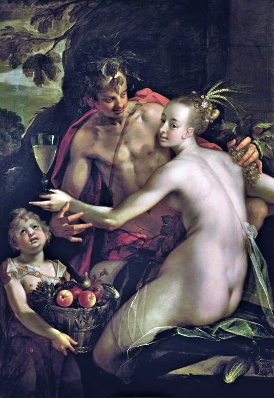 Bacchus, Ceres ve Aşk Tanrısı   Hans von Aachen