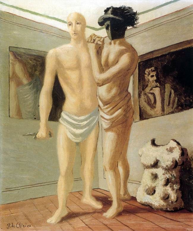 Gladyatörler okulunda   Giorgio de Chirico