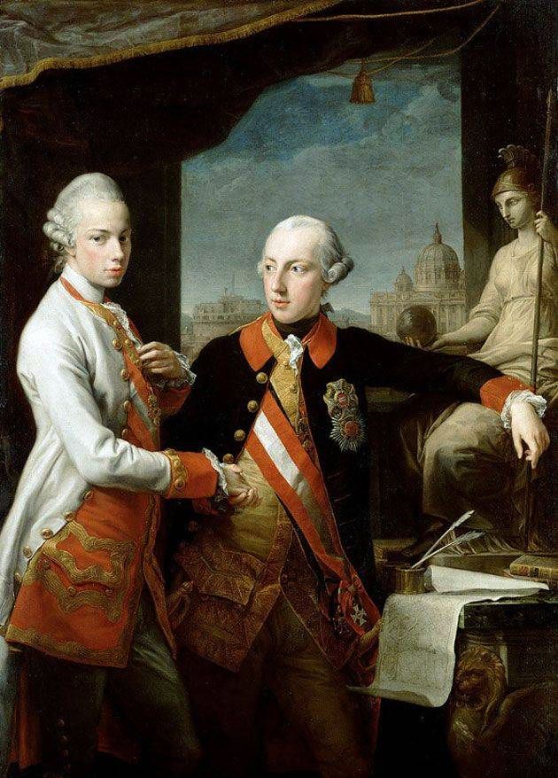 İmparator II. Joseph ve Toskana Leopold   Pompeo Batoni