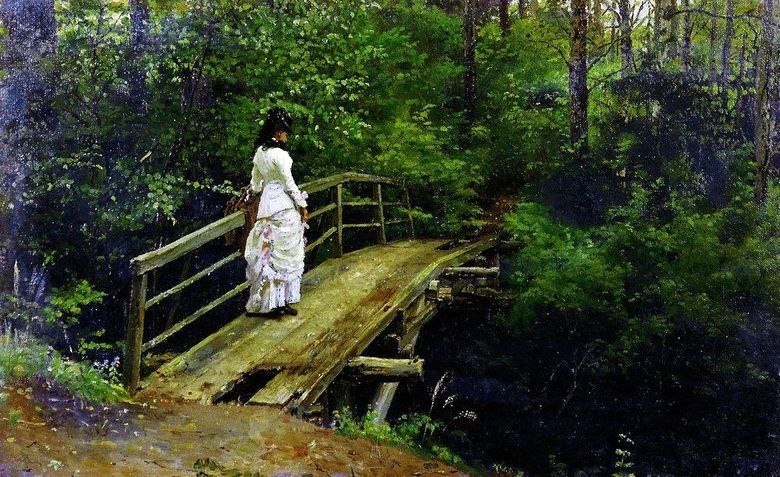 Vera Alekseevna Repina Abramtsevodaki köprüde   Ilya Repin