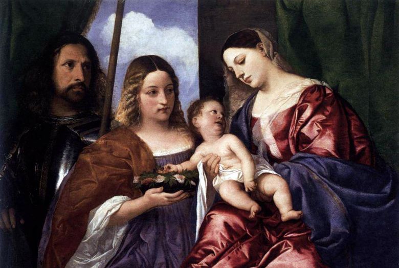 Madonna ve Saint Dorothea ve Georgelu Çocuk   Titian Vecellio