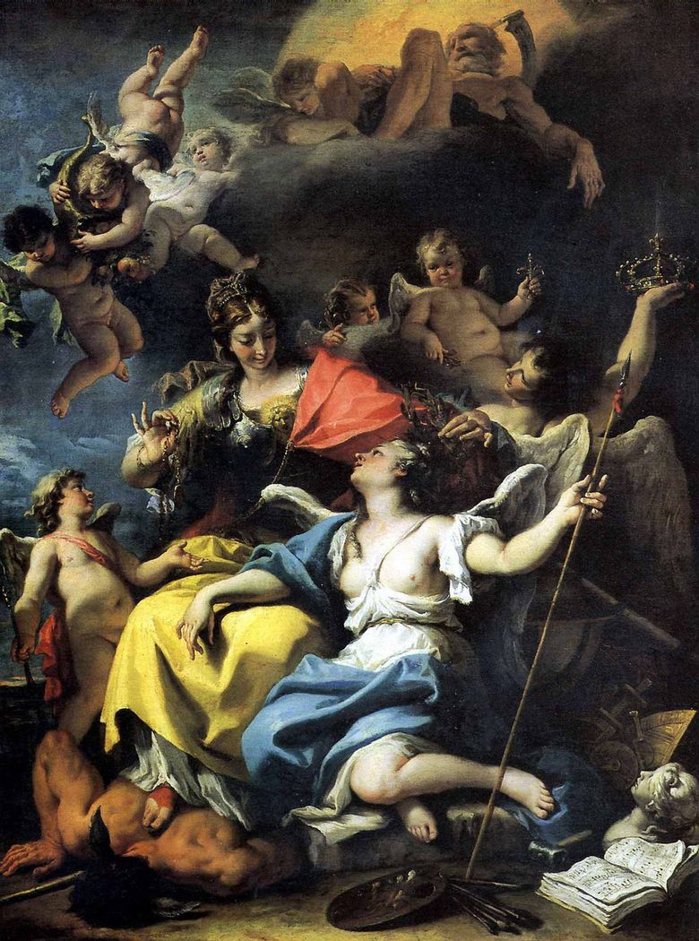 Bilgelik suretinde Fransa Alegorisi   Sebastiano Ricci